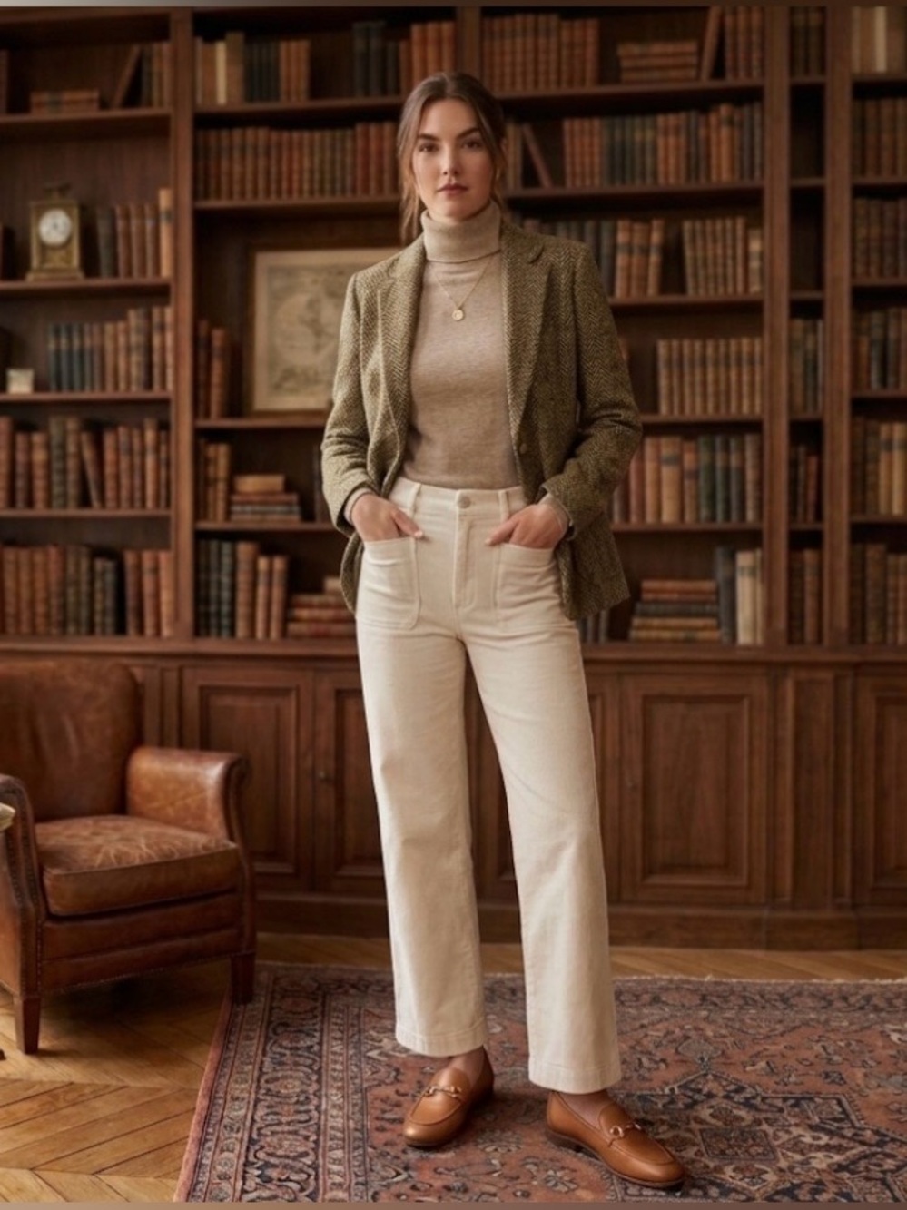 Madewell Emmett 2.0 Corduroy Wide Leg Pants High Rise Cream 32 NWT